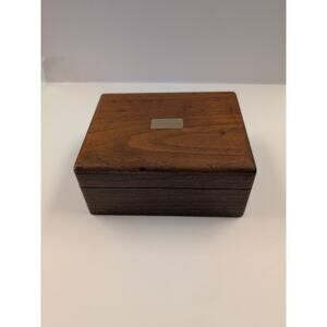 Vintage Decatur Indust. Deco Genuine Walnut Cigarette Humidor W/ Removable Divid
